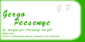 gergo pecsenye business card